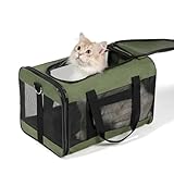 HITSLAM hundebox Faltbar Hundetransportbox Katzentransportbox Katzenbox Transportbox katzentasche für Hund, Katzen, Airline Zugelassen, Reisefreundliche Transporttasche (M)